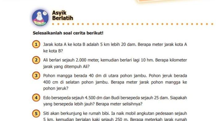 Kunci Jawaban Matematika Kelas 5 Halaman 51 Cara Hitung Jumlah Jarak