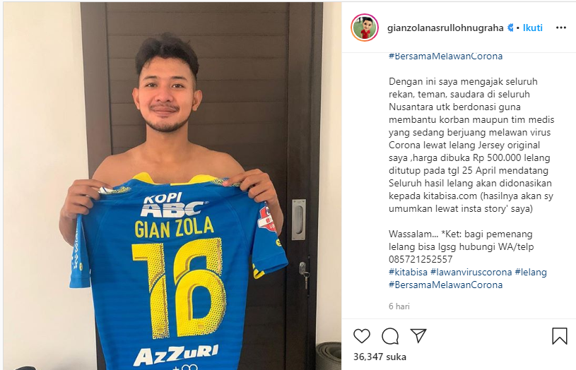Sejumlah Pemain Muda Persib Galang Dana Lewat Lelang Jersey