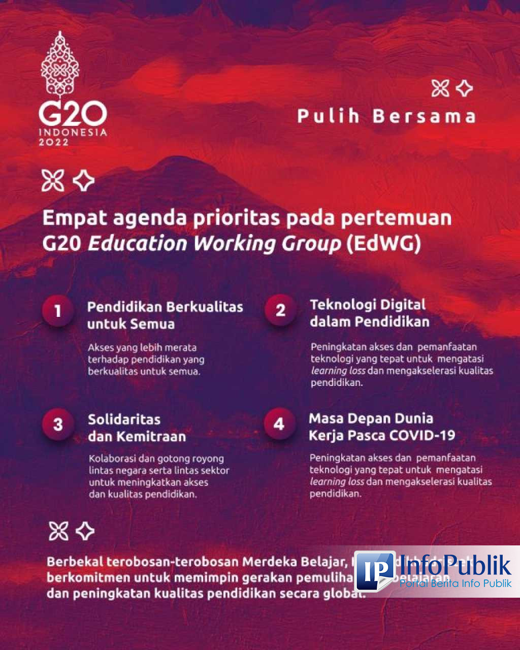 Pertemuan Pertama Kelompok Kerja Pendidikan G20 Bahas Empat Prioritas EdWG