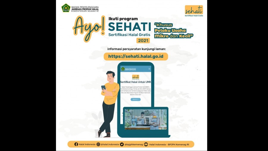 Ingin Daftar Sertifikasi Halal Gratis, UMK Bisa Cek sehati.halal.go.id