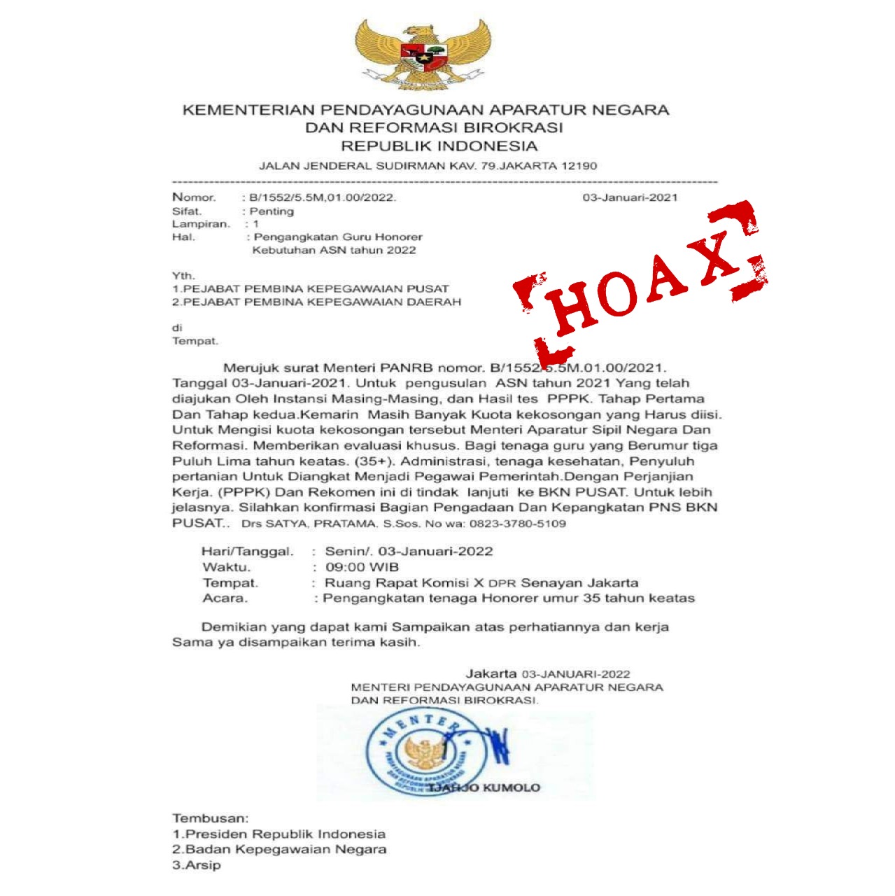 Waspadai Surat Palsu Pengangkatan Tenaga Guru Honorer Beredar