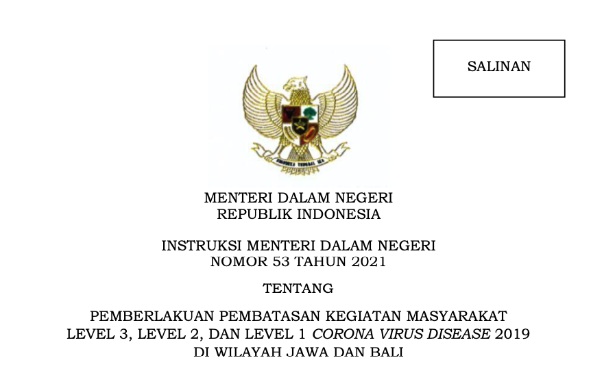 PPKM Diperpanjang Hingga 15 November, Jakarta Turun ke Level 1
