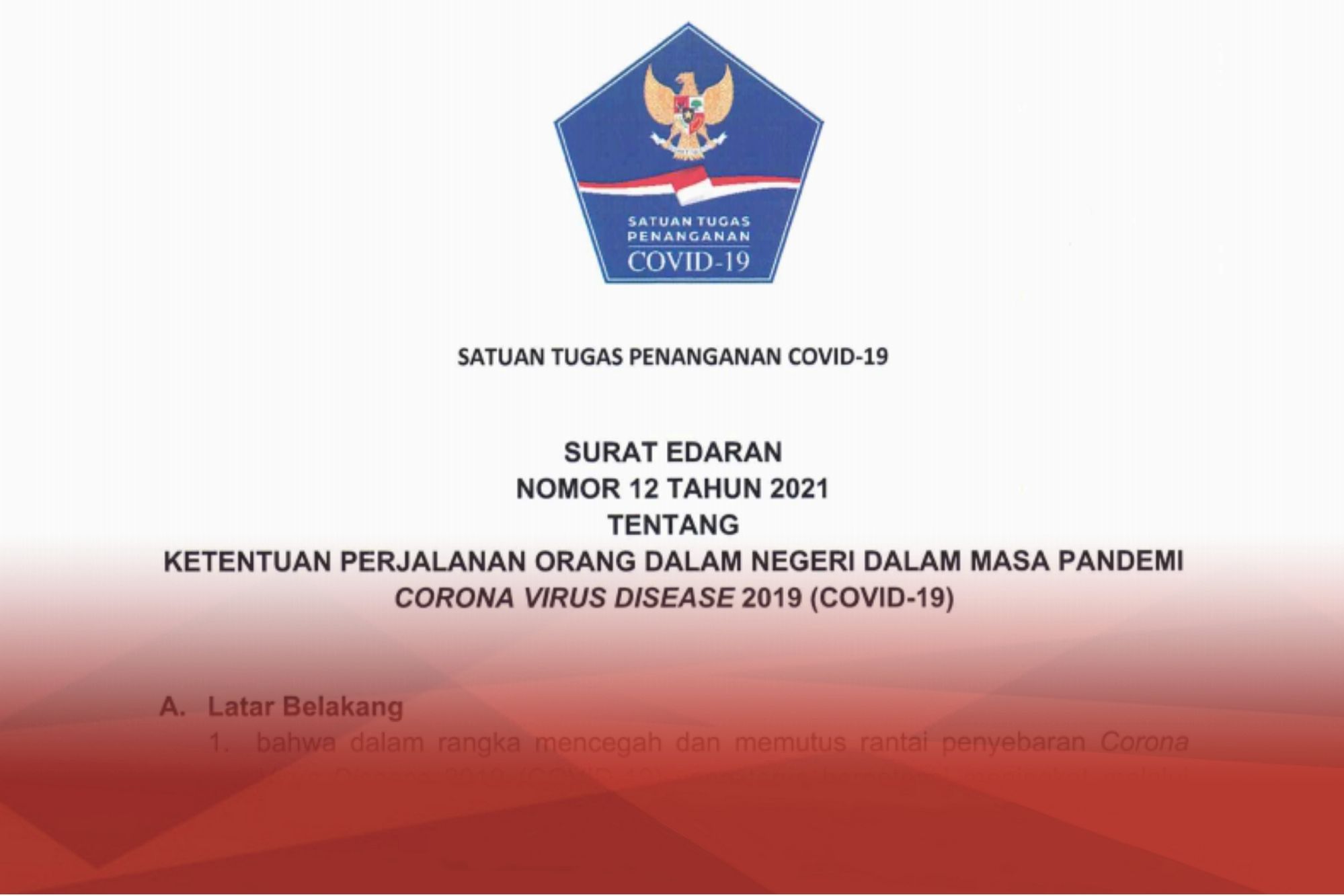 Berlaku 1 April 2021, Satgas Covid-19 Nasional Terbitkan Aturan Baru Perjalanan Dalam Negeri