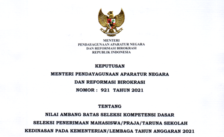 Standar Penilaian dan Ambang Batas Nilai SKD Sekolah Kedinasan Ditetapkan