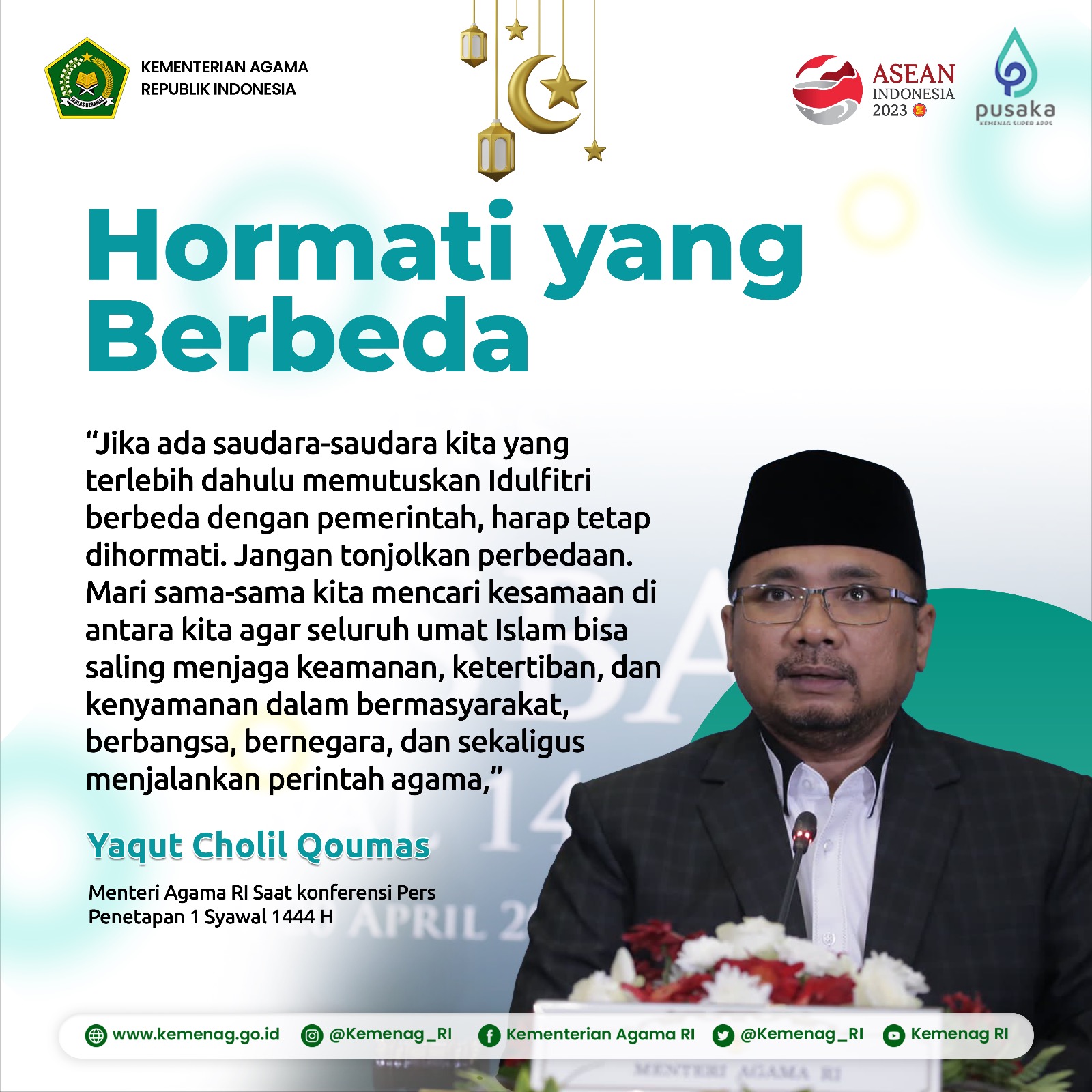 Soal Beda Lebaran, Hormati, Jangan Tonjolkan Perbedaan