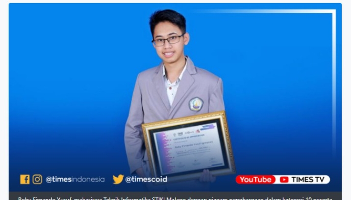 Programer Sistem Keamanan Server "Schoolmedia" Roby Firnando Yusuf Raih Penghargaan 10 Besar eHacon CTF