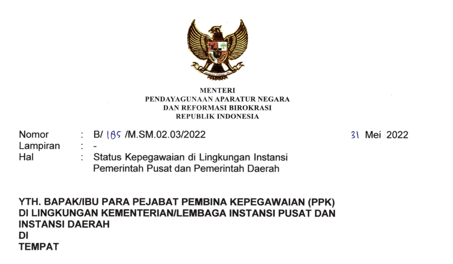 Ketentuan Kementerian PANRB Mengenai Penyelesaian Penanganan Pegawai Non-ASN