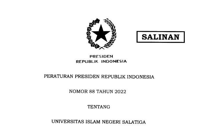Perpres Transformasi Lima IAIN Jadi UIN Terbit