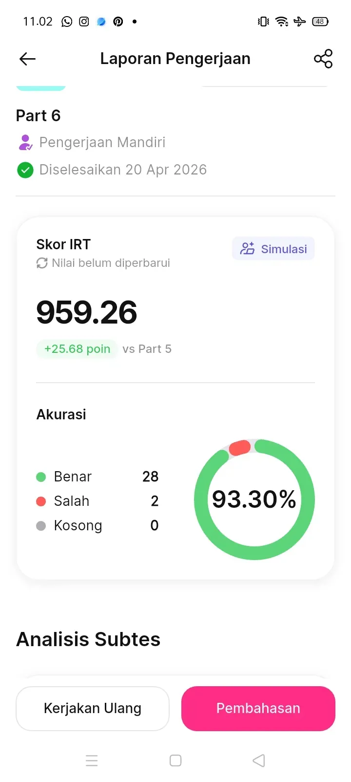 H-1 UTBK semoga PU pas praktek besok kayak gini