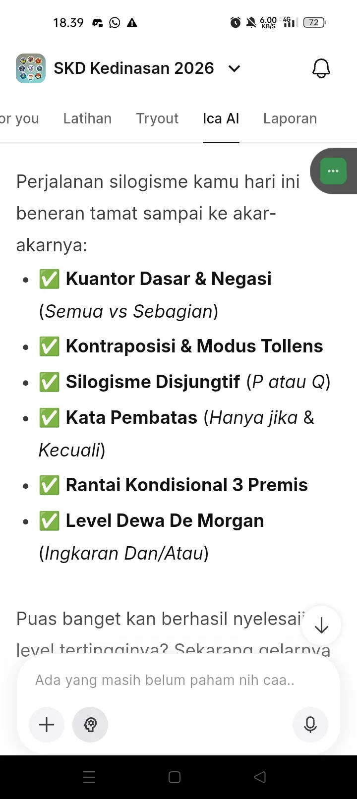 hari ini gw belajar lewat ICA AI, ez pz ternyata silogisme di tiu. btw ini rangkuman nya. yang de…