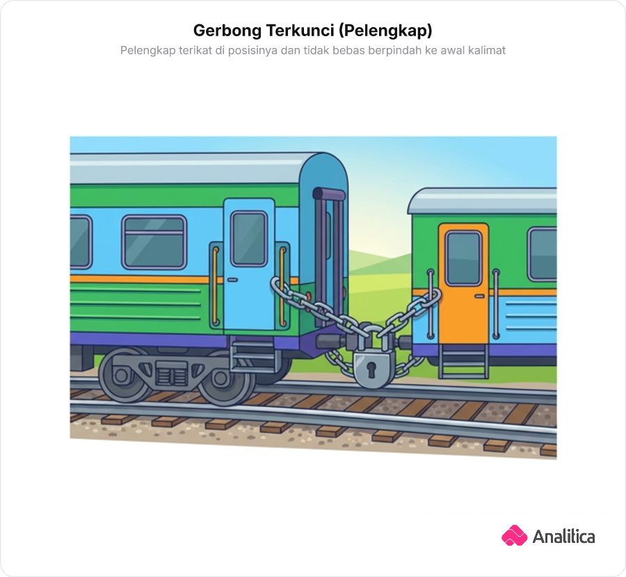 Ilustrasi analogi gerbong kereta api dengan gembok rantai tebal yang terkunci rapat di belakang gerbong utama.