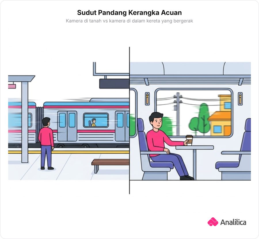 Perbandingan rekaman kamera dari luar kereta dan dari dalam kereta yang bergerak