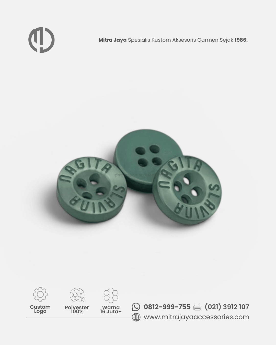 Kancing Polyester Glossy
