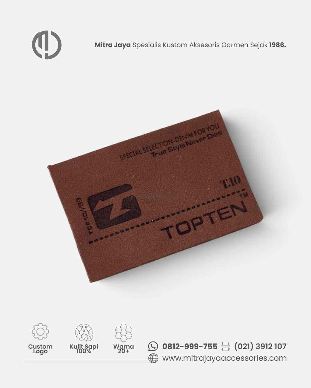 Label Kulit Custom Leather Patch