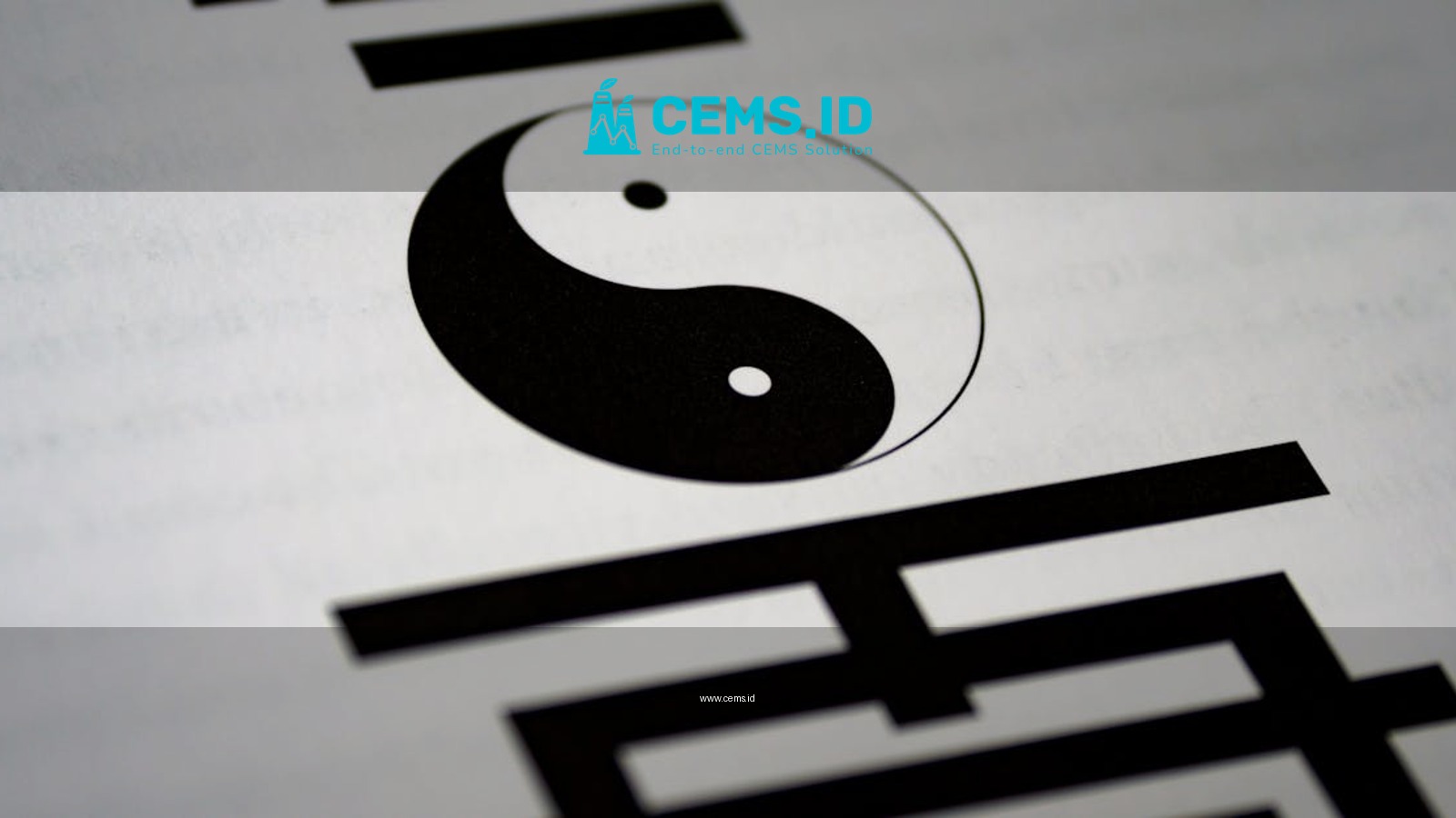 Artistic close-up of yin-yang symbol with Chinese calligraphy on paper.