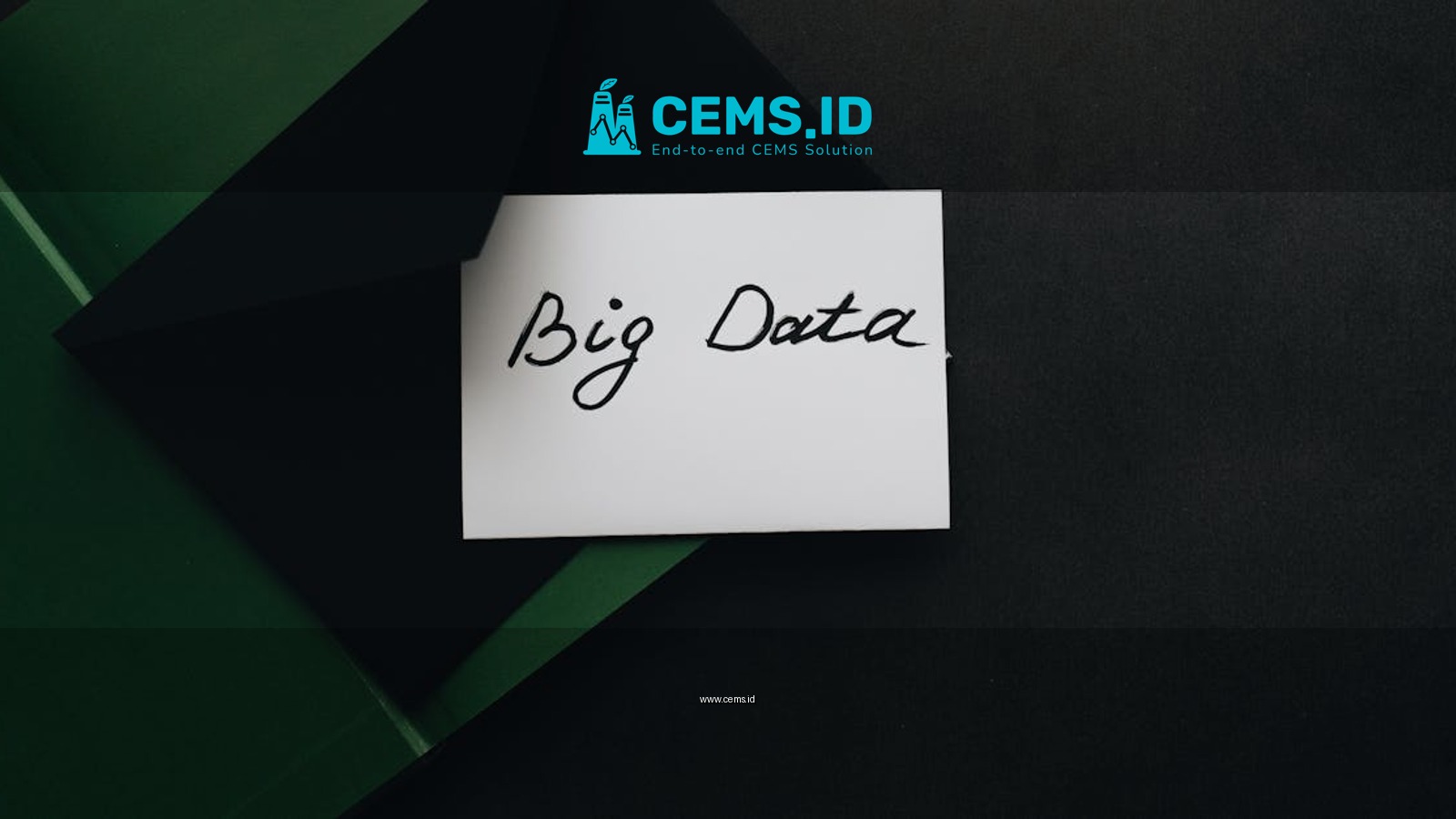 A minimalist photo of a card with 'Big Data' text inside a green envelope, showcasing modern concepts.
