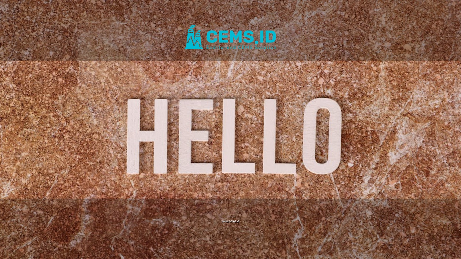 Simple text saying 'HELLO' on a textured stone background, suitable for greetings.