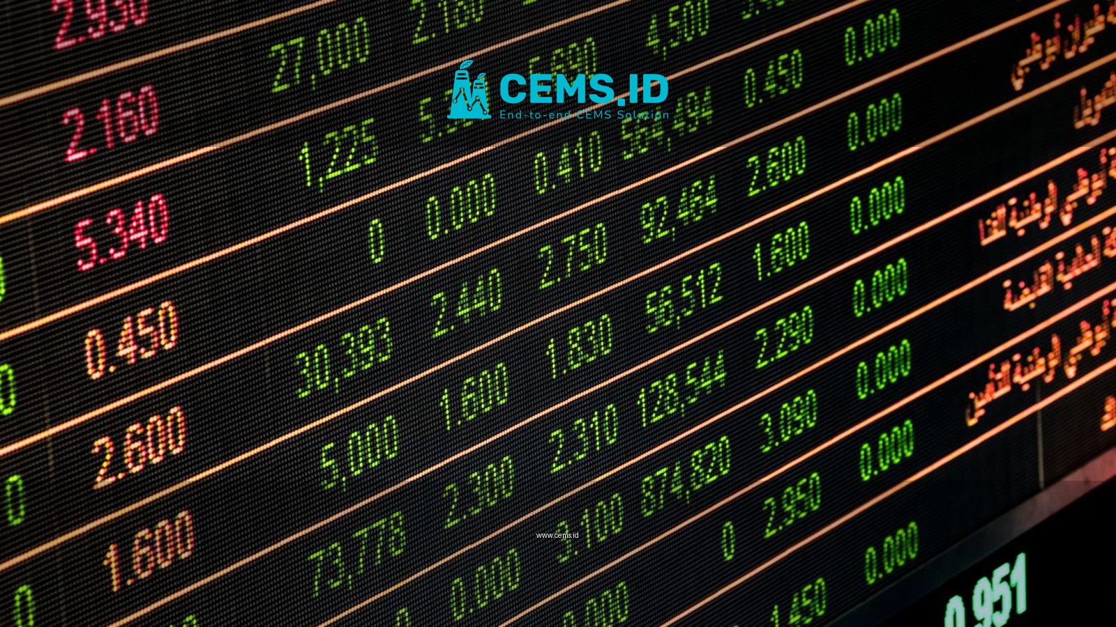 Detailed view of a stock market screen showing numbers and data, symbolizing financial trading.