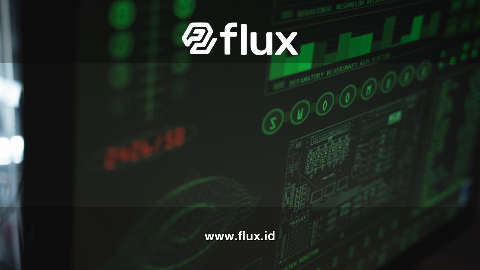 Close-up view of a computer displaying cybersecurity and data protection interfaces in green tones.