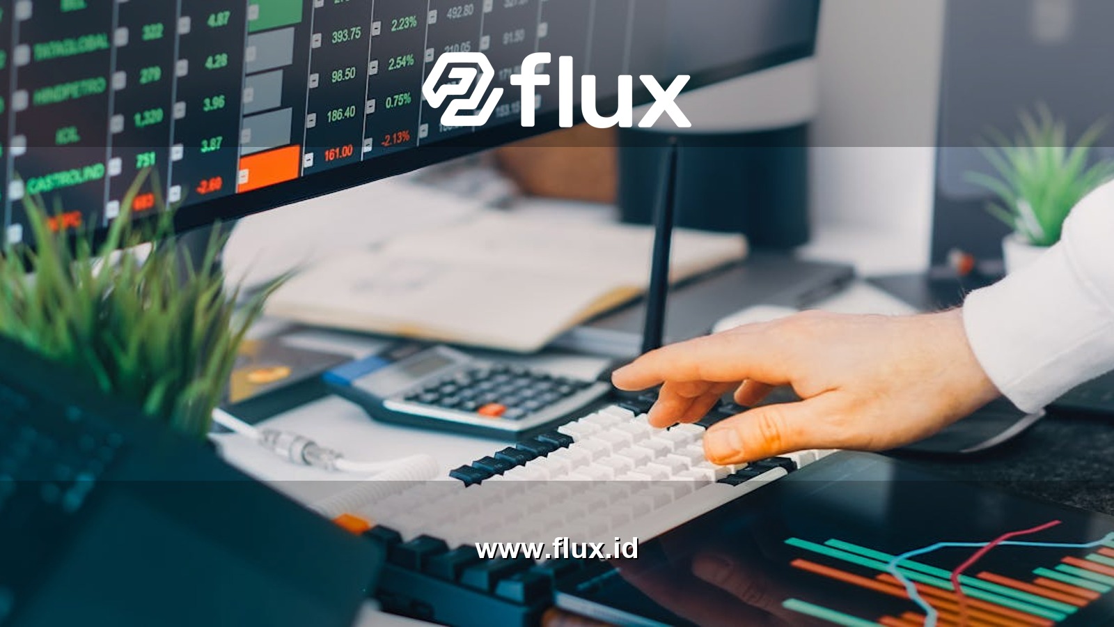 Professional workspace with trading charts and market data on screens, ideal for finance and investment contexts.