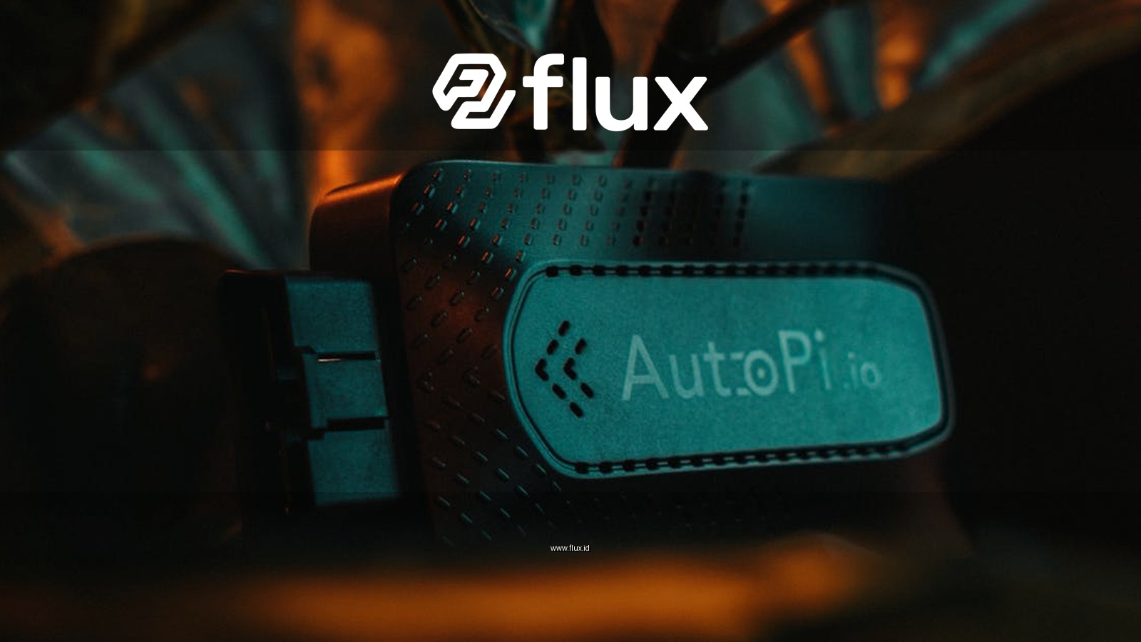 Detailed macro shot of an AutoPi device against a dark background, showcasing technological innovation.