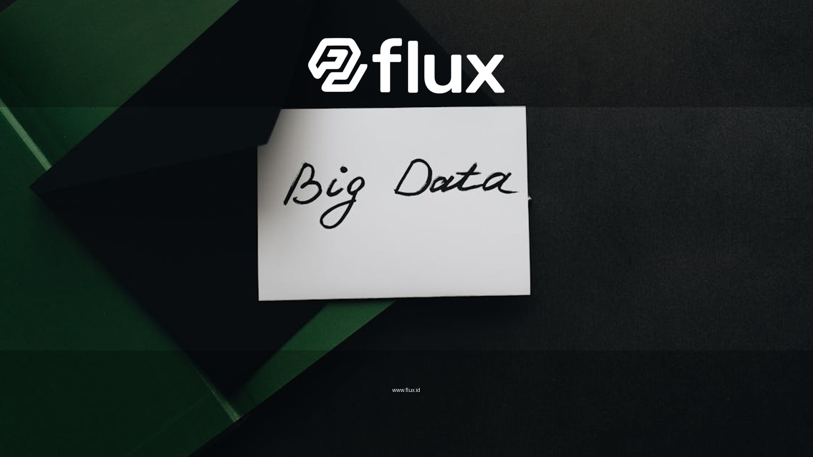 A minimalist photo of a card with 'Big Data' text inside a green envelope, showcasing modern concepts.
