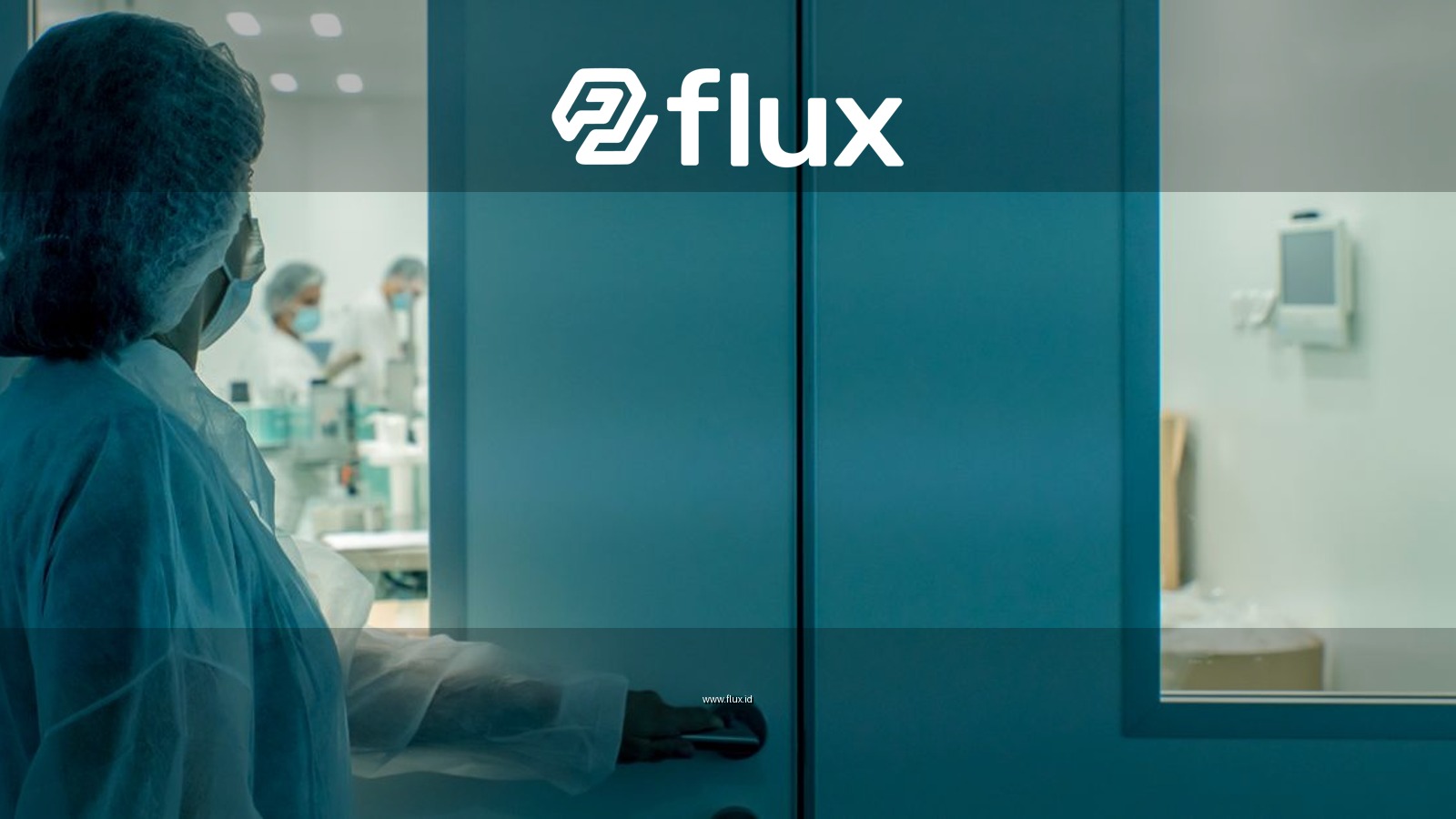 A scientist in protective gear enters a sterile laboratory environment, ensuring cleanliness.