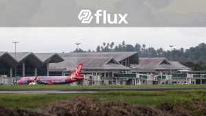 Airasia aircraft parked at Sam Ratulangi Airport, Manado, Indonesia.