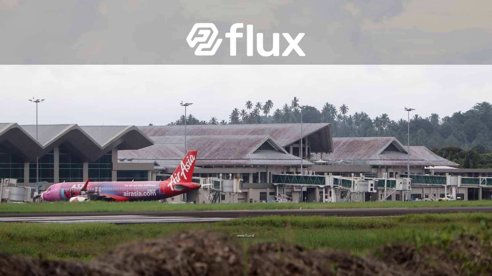Airasia aircraft parked at Sam Ratulangi Airport, Manado, Indonesia.