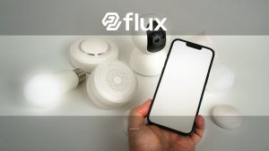 Showcase of various smart home devices controlled via a smartphone, highlighting automation and security.