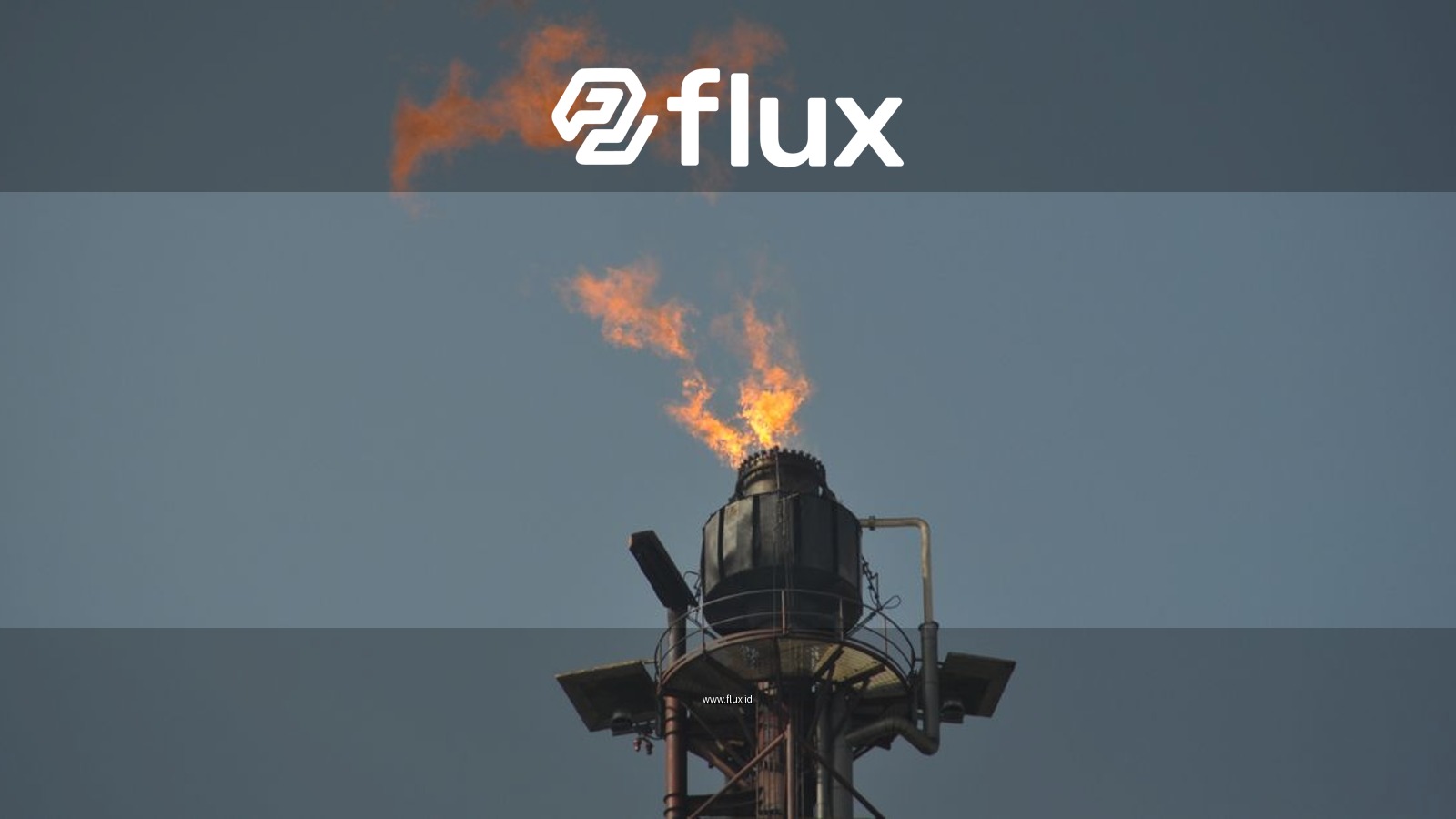 Flare stack releasing flames at an industrial site in Kerteh, Malaysia.