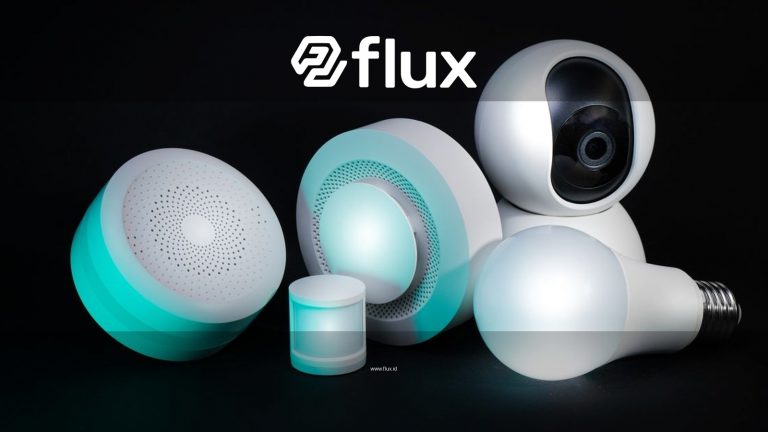 Collection of smart home devices including a camera, bulbs, and sensors on a dark background.