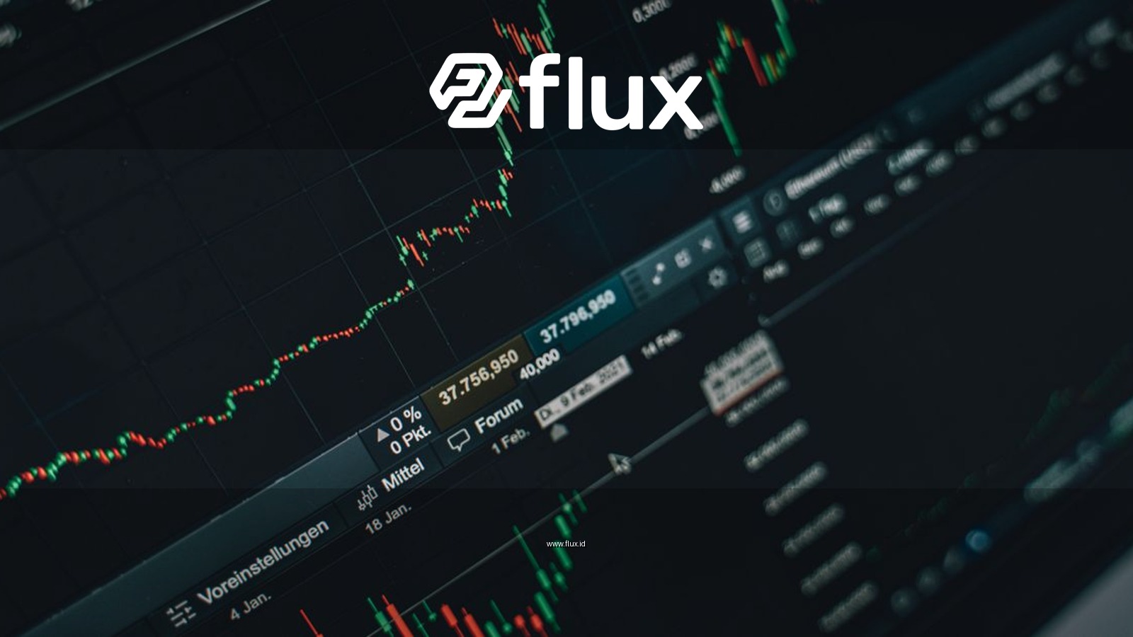 Close-up of stock market trading screen displaying financial growth and charts.