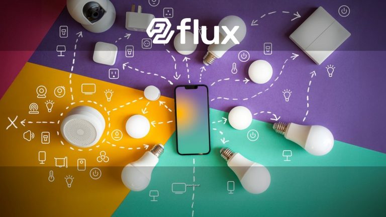 Flat lay of smart home devices and smartphone showcasing automation and connectivity.