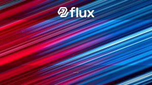 Dynamic red and blue abstract light trails creating a vibrant, futuristic appearance