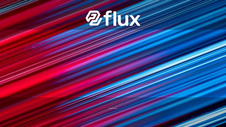 Dynamic red and blue abstract light trails creating a vibrant, futuristic appearance