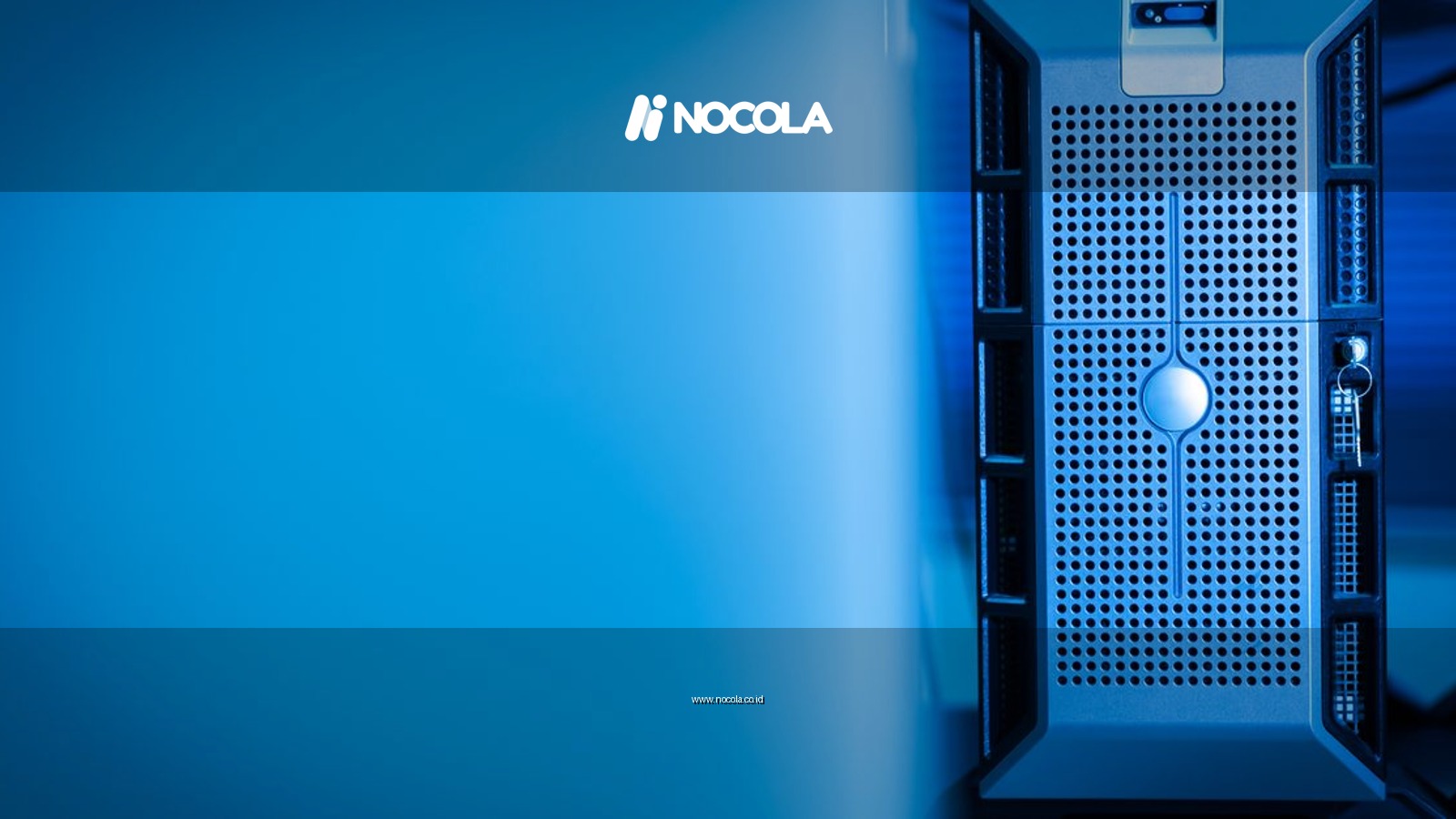 Close-up of a modern server unit in a blue-lit data center environment.
