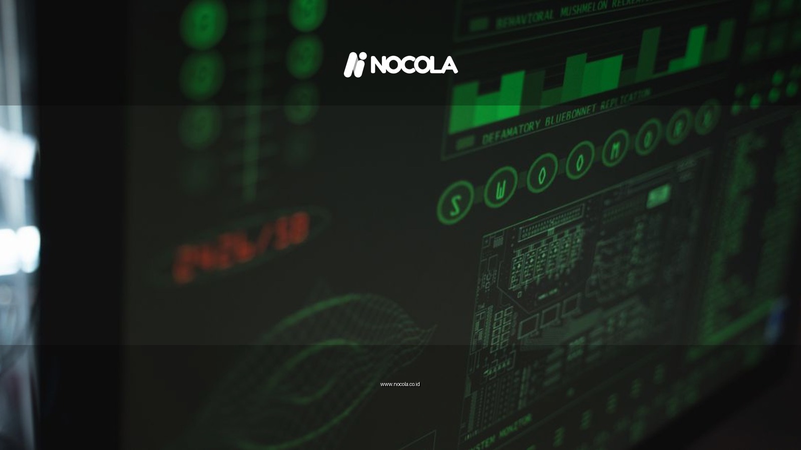 Close-up view of a computer displaying cybersecurity and data protection interfaces in green tones.