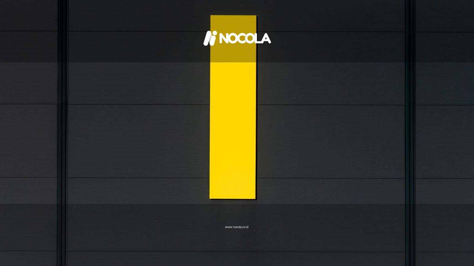 A minimalist composition showcasing a bright yellow rectangle against a dark wall, emphasizing contrast and simplicity.