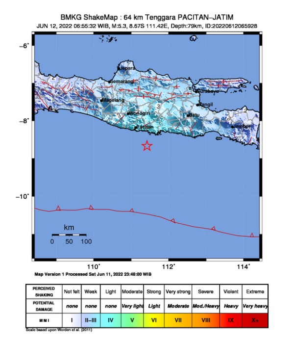 Gempa 5,8 SR Guncang Pacitan