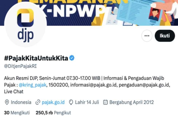 Disorot Warganet, Tiga Hari Terakhir Akun Twitter Ditjen Pajak Mati Suri
