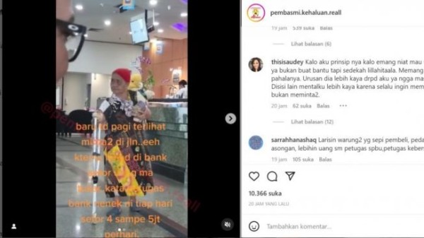 Nenek Pincang Kepergok Bawa Segepok Uang ke Bank usai Dilihat Mengemis di Jalan