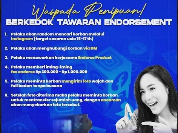 Penipuan Yang Berkedok Endorse di Medsos, Ternyata Korban Diminta Foto Telanjang