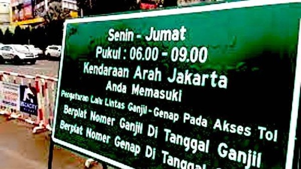 Kawasan Ganjil Genap Jakarta Senin 17 April, Hanya Boleh untuk Pelat Nomor Ganjil