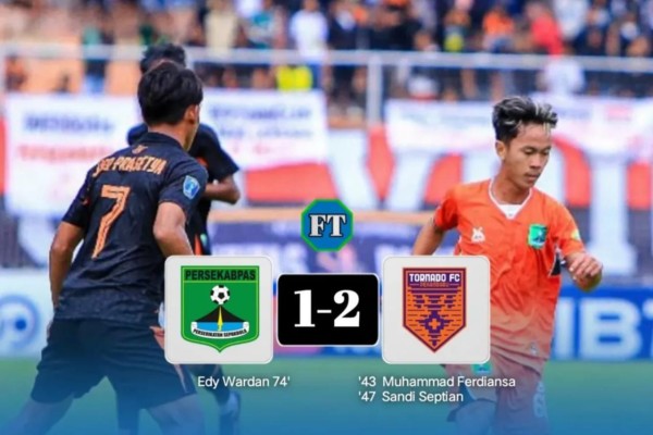 Hasil Liga 3: Persekabpas Takluk di Kandang, Tornado FC Kokoh di Puncak Klasemen