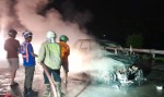 Mobil Xenia Terbakar di Tol Mojokerto-Jombang, Tiga Orang Alami Luka