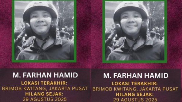Hilang Sejak Kerusuhan di Mako Brimob 29 Agustus 2025, Keluarga Minta Farhan Dikembalikan