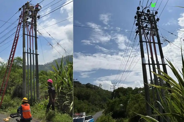 Seorang Petugas PLN di Blangkejeren Kesetrum Saat Perbaiki Jaringan