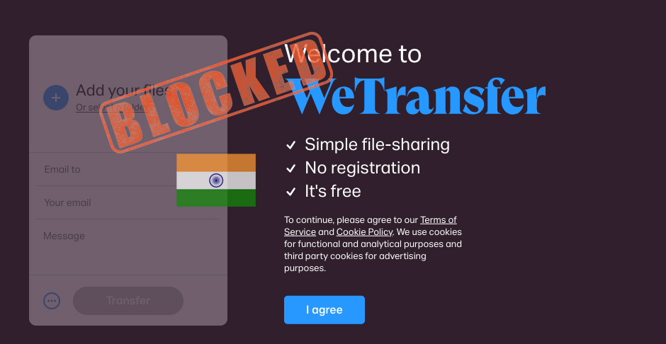 India meminta provider internet untuk memblokir WeTransfer