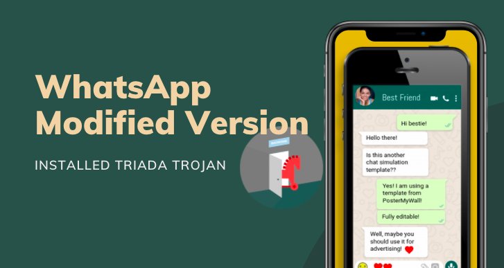 Versi Modifikasi WhatsApp untuk Android Terpasang Triada Trojan